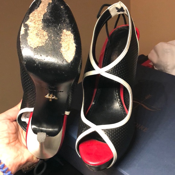Pour La Victoire high heeled black/ white 10M - Picture 2 of 3